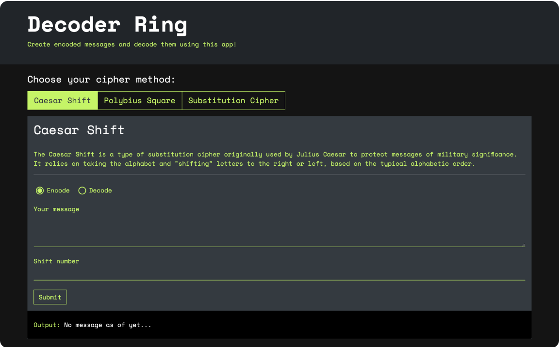 decoder ring screenshot